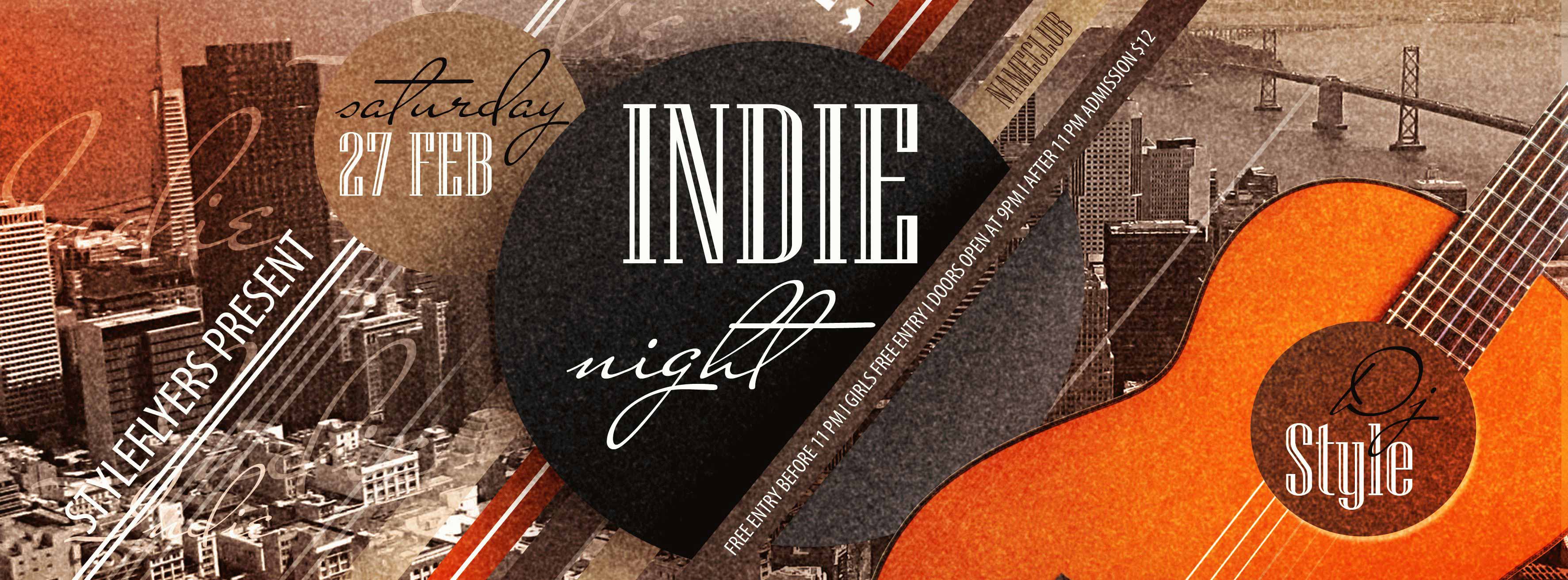 Indie Night PSD Flyer Template