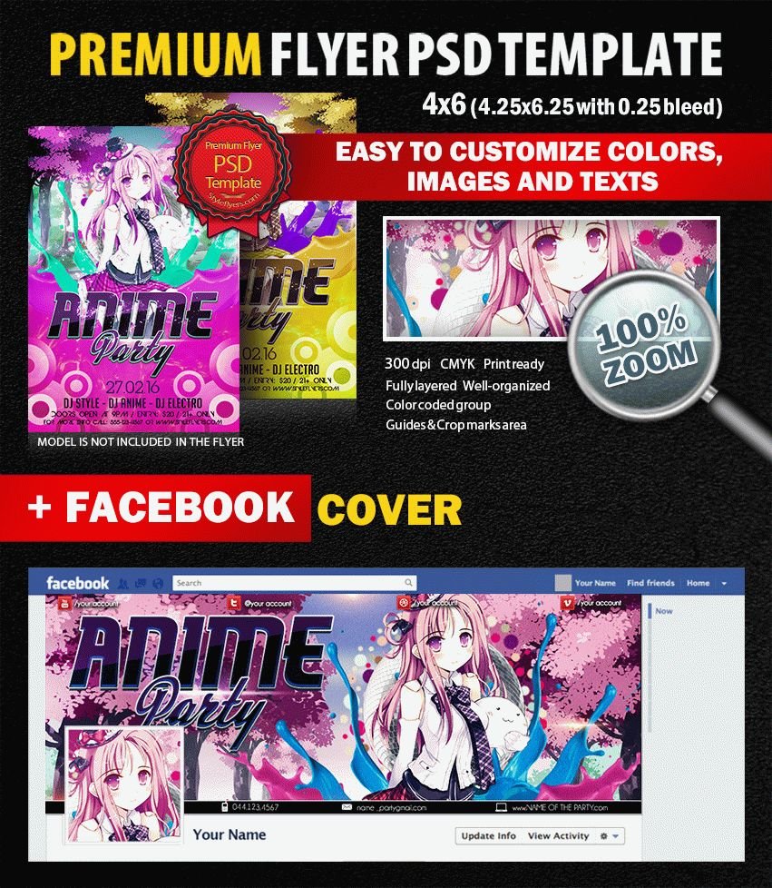 Do best aesthetic anime flyers, posters, for events by Deiviarts | Fiverr