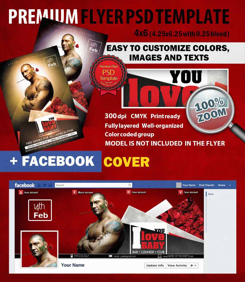 I love you baby PSD Flyer Template