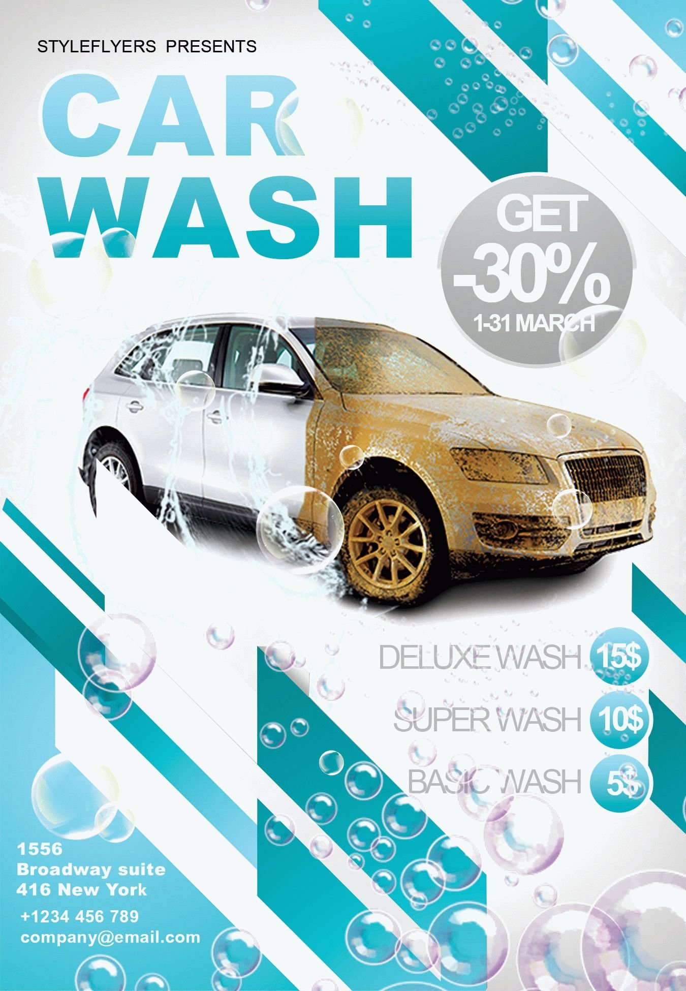 Car Wash PSD Flyer Template Style flyers psd templates download