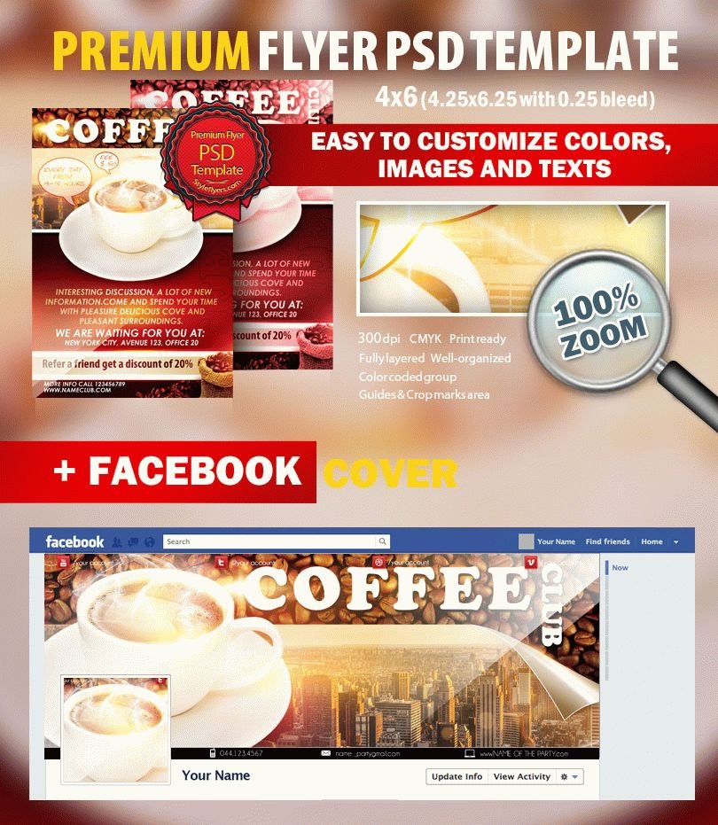?offee Club PSD Flyer Template