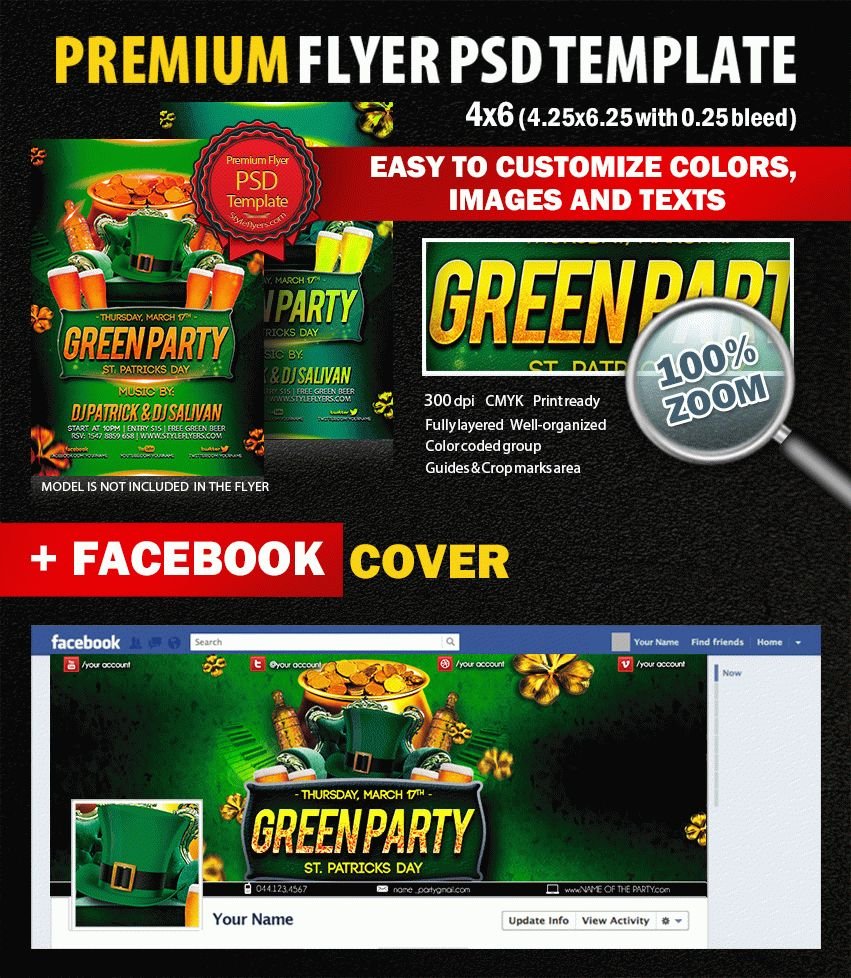 Green Party PSD Flyer Template