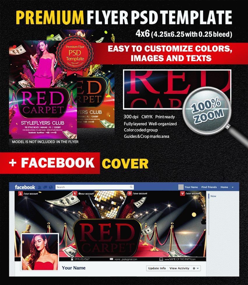 Red Carpet PSD Flyer Template