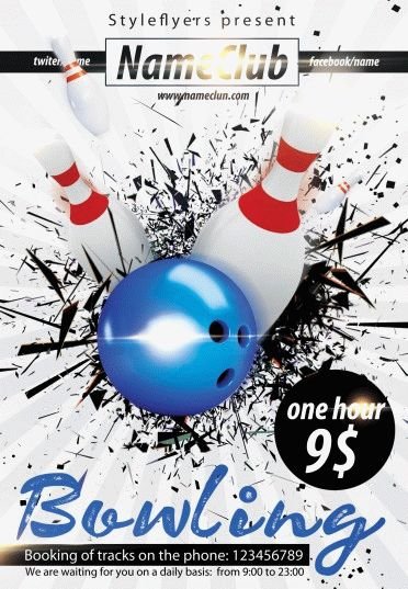 Bowling Flyers Templates Free