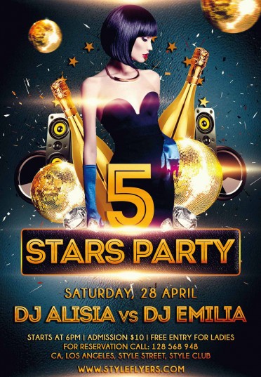 5-stars-party-PSD-Flyer-Template