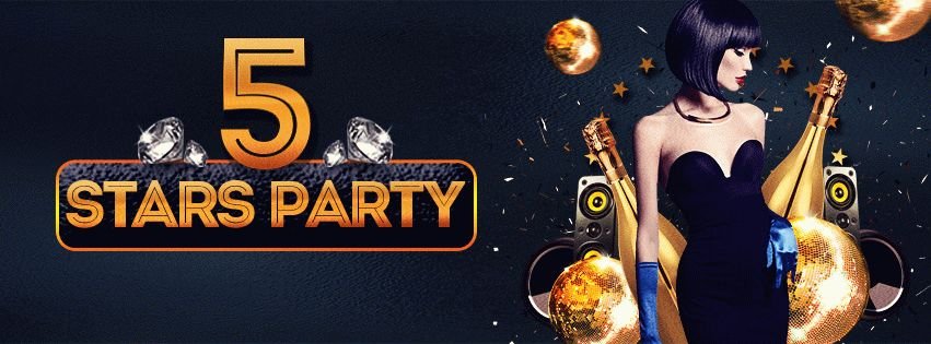 5 stars party PSD Flyer Template