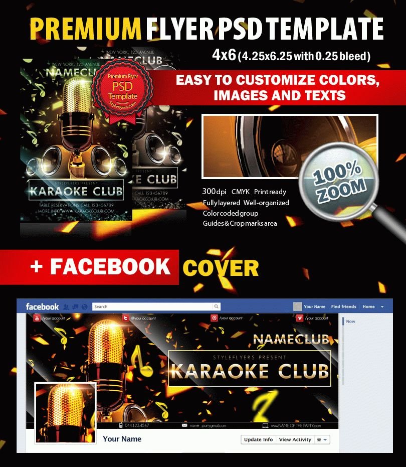 Karaoke Club PSD Flyer Template