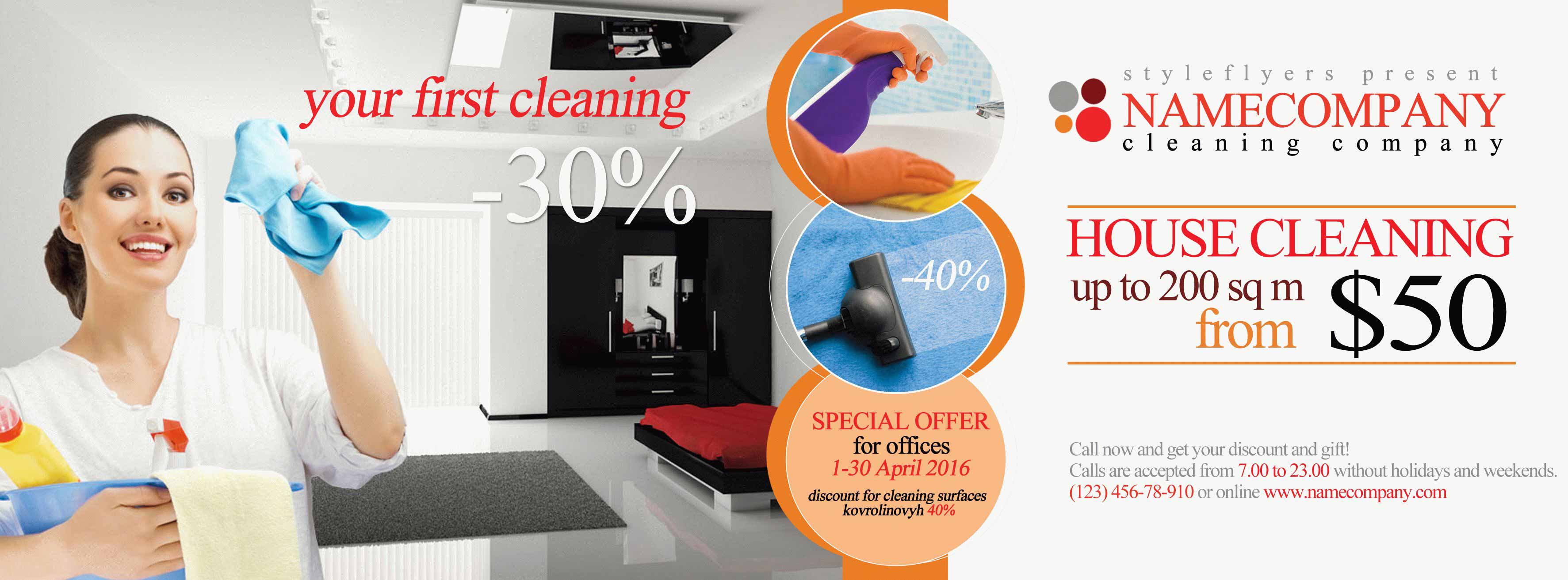 Cleaning Company PSD Flyer Template