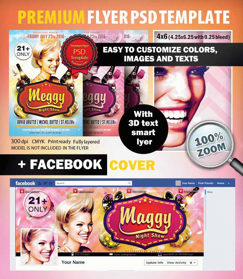 Maggy Night Show PSD Flyer Template