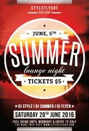 summer lounge night PSD Flyer Template