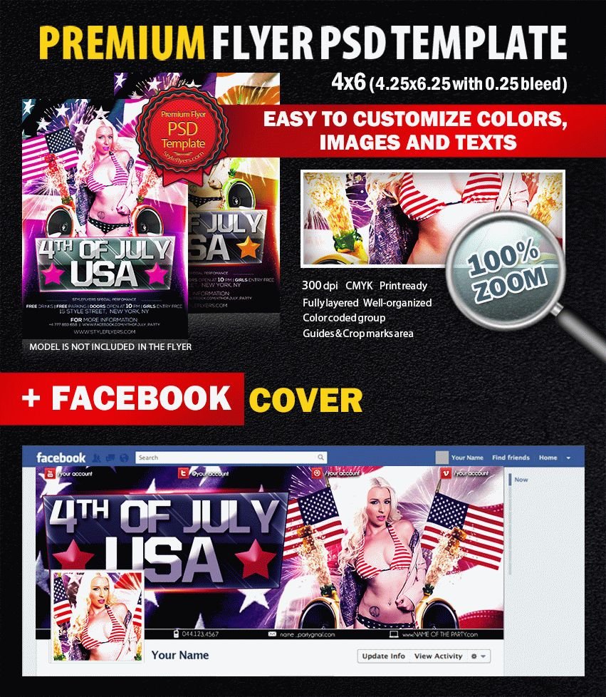 4TH OF JULY USA  PSD Flyer Template