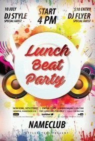 Lunch Beat Party PSD Flyer Template