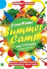 Summer camp PSD Flyer Template