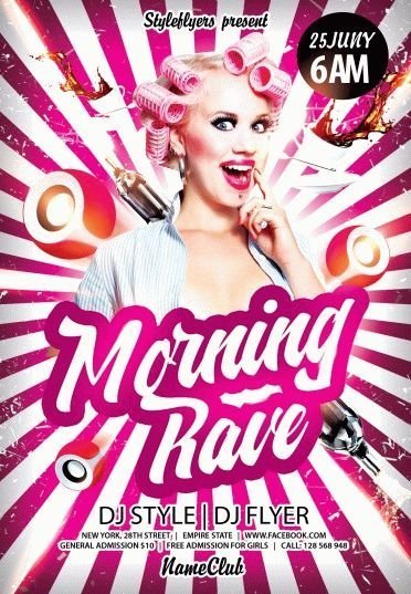 morning-rave PSD Flyer Template