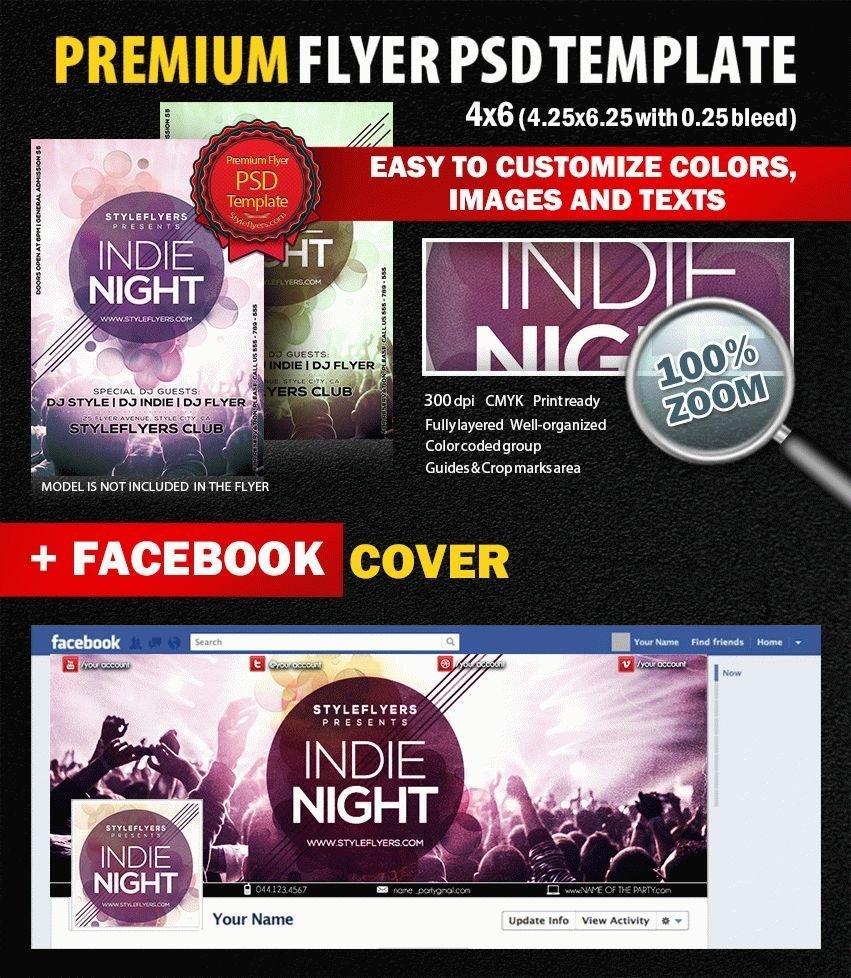 Indie Night  PSD Flyer Template
