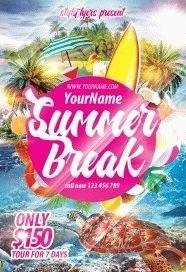 summer break PSD Flyer Template
