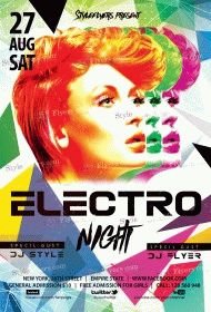 Electro Night PSD Flyer Template