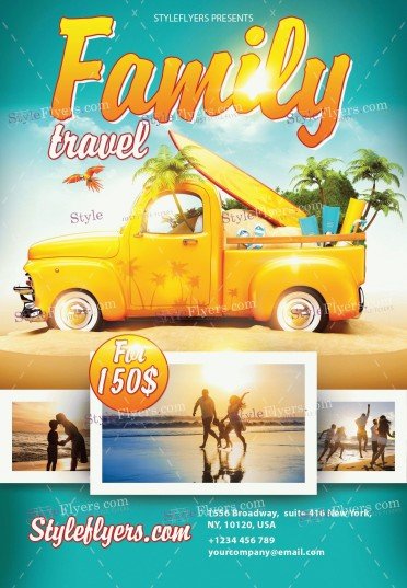 family-travel-psd-flyer-templateft455607