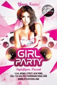 Girl Party PSD Flyer Template