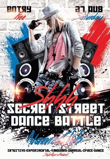 Shhh Secret Street Dance Battle PSD Flyer Template