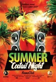 Summer Cocktail Night PSD Flyer Template