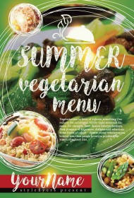 Summer Vegeterian Menu PSD Flyer Template