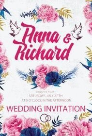 Wedding Invitation PSD Flyer Template
