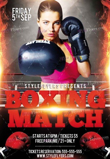 Boxing Match PSD Flyer Template