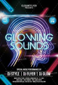 Glowing Sounds  PSD Flyer Template