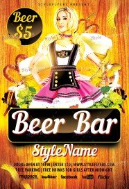 Beer Bar PSD Flyer Template