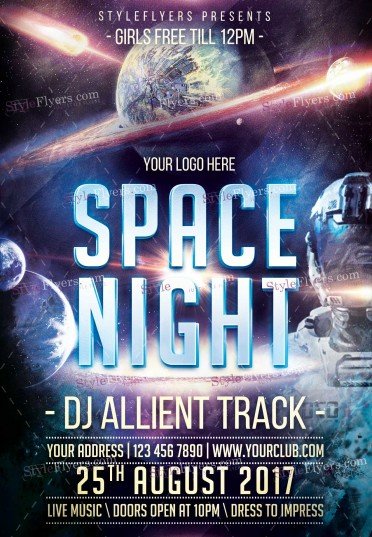 Space Trip PSD Flyer Template