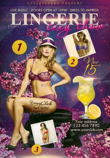 aluminum Foreman dig Lingerie Sexy Party PSD Flyer Template #12717 - Styleflyers