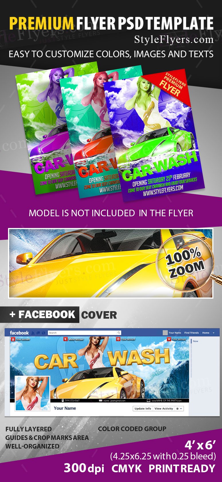 Car Wash PSD Flyer Template 16221 Styleflyers