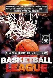 Basketball League PSD Flyer Template