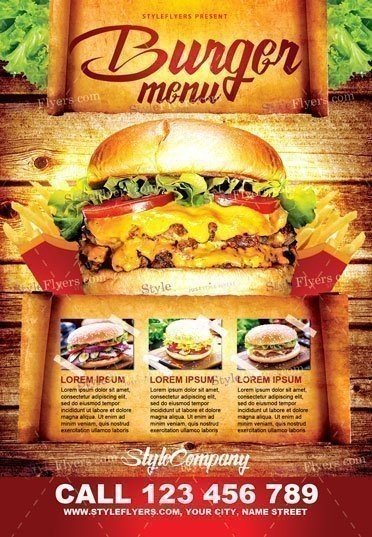 Burger Menu PSD Flyer Template