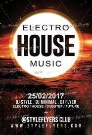Electro House Music PSD Flyer Template