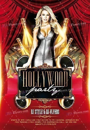 Hollywood Party PSD Flyer Template