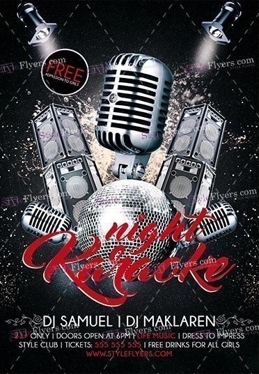 Karaoke Night PSD Flyer Template