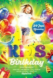 Kids Birthday PSD Flyer Template
