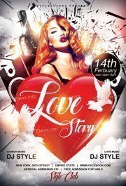 Love Story PSD Flyer Template