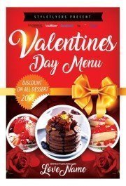 Valentines Day Menu PSD Flyer Template