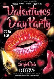 Valentines Day Party PSD Flyer Template
