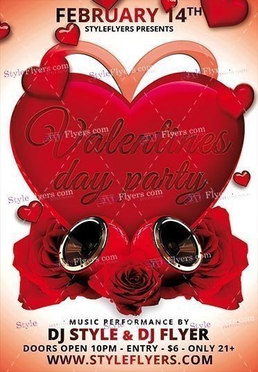 Valentines Day Party PSD Flyer Template