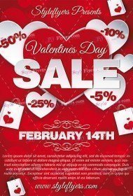 Valentines Day Sale PSD Flyer Template