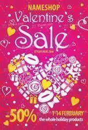 Valentine's Sale PSD Flyer Template