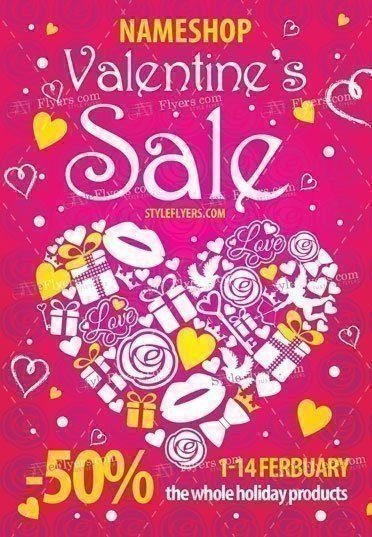Valentine’s Sale PSD Flyer Template