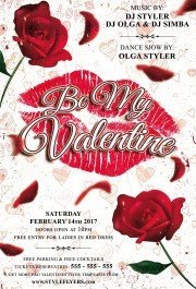 Be My Valentine PSD Flyer Template