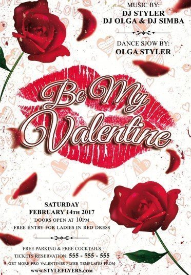 Be My Valentine PSD Flyer Template