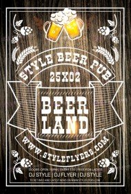 Beer Land Day PSD Flyer Template