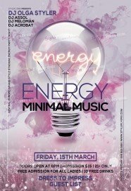 ENERGY Minimal Music PSD Flyer Template